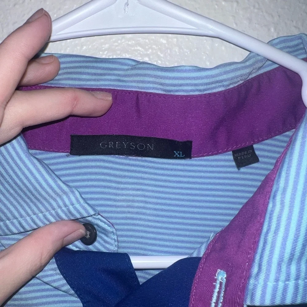 Greyson Purple and Blue Polo Shirt - Picture 2 of 5